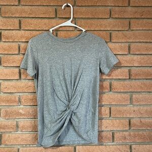 Babaton Heather Gray Twist Front Tee